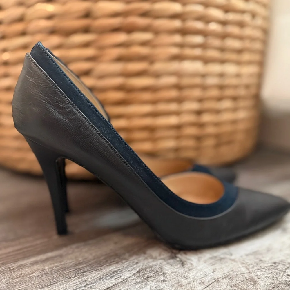 Nine West Navy Blue Alvaa D’orsay Pump High Heels - Picture 2 of 6
